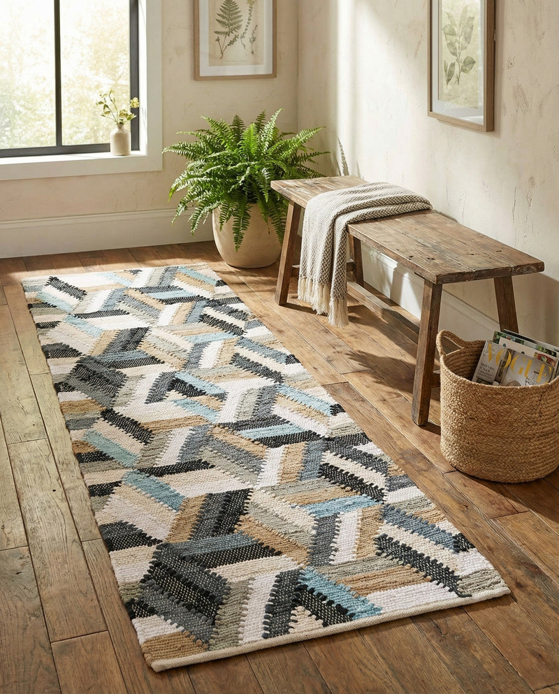 Thar Cotton Collection Area Rug -  Cochin Runner Blue  lifestyle 32