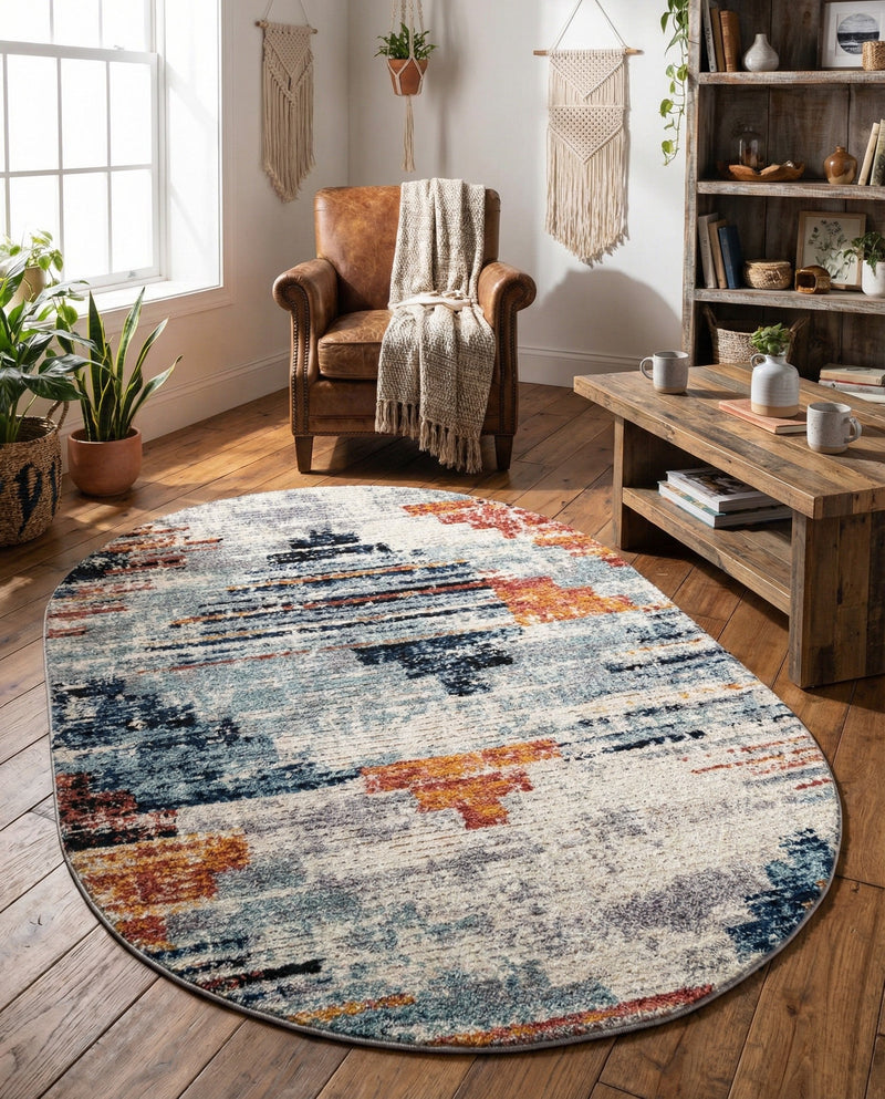 Santa Fe Trails Collection Area Rug -  Arroyo Oval Multi  lifestyle 74