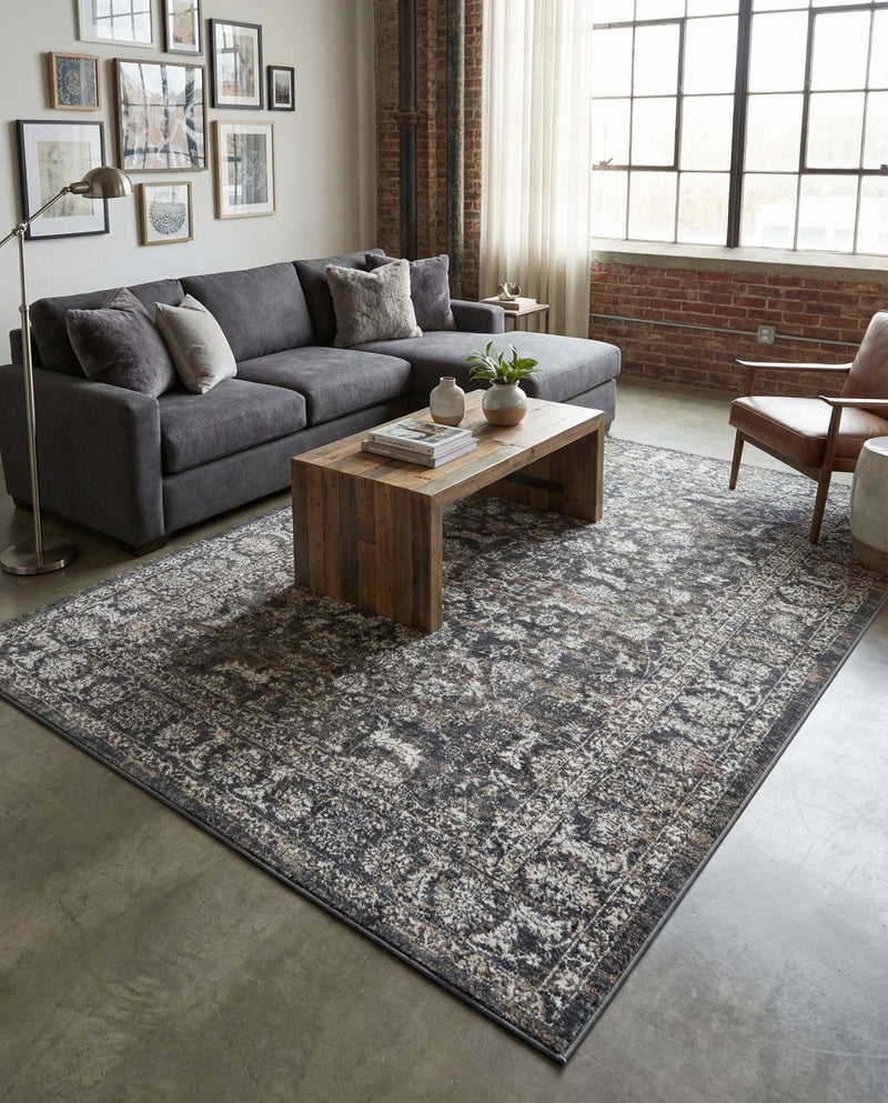 Metro Heights Collection Area Rug -  Astoria Rectangle Navy Blue  lifestyle 37