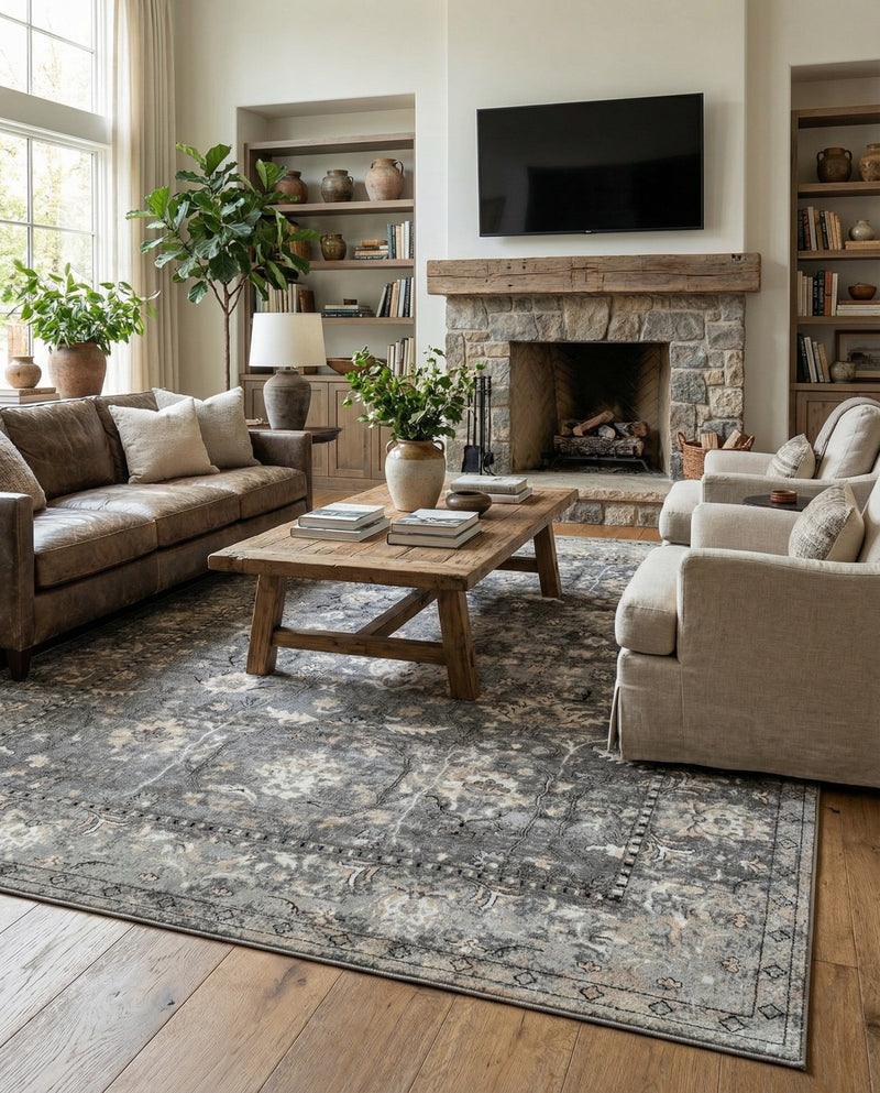 Cascade Range Collection Area Rug -  Shasta (Gray) Rectangle Gray  lifestyle 7