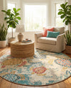 Sorrento Shores Collection Area Rug -  Massa Round Beige  lifestyle 45