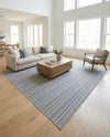 Seaside Stripes Collection Area Rug -  Boardwalk (Light Blue) Square Light Blue  lifestyle 65