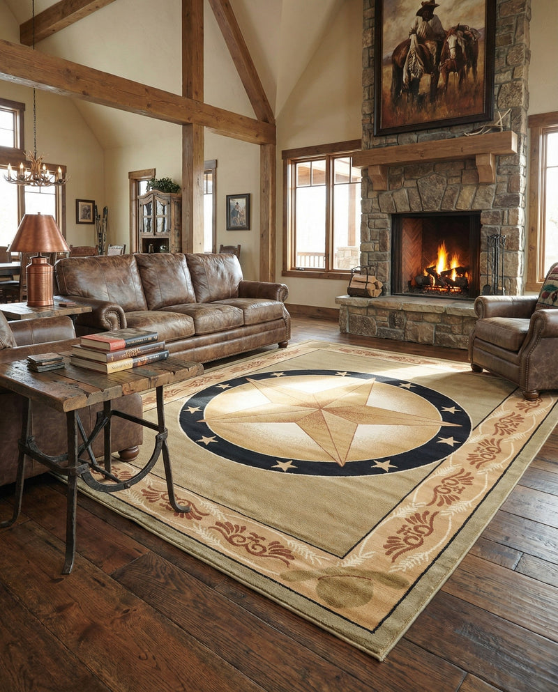 Frontier Trails Collection Area Rug - Redwood Rectangle Green  lifestyle 21