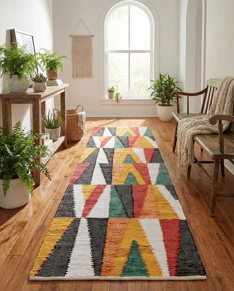 Thar Cotton Collection Area Rug -  Kannur Runner Multi  lifestyle 27