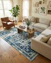 Chateau Elegance Collection Area Rug -  Riviera Rectangle Blue  lifestyle 11