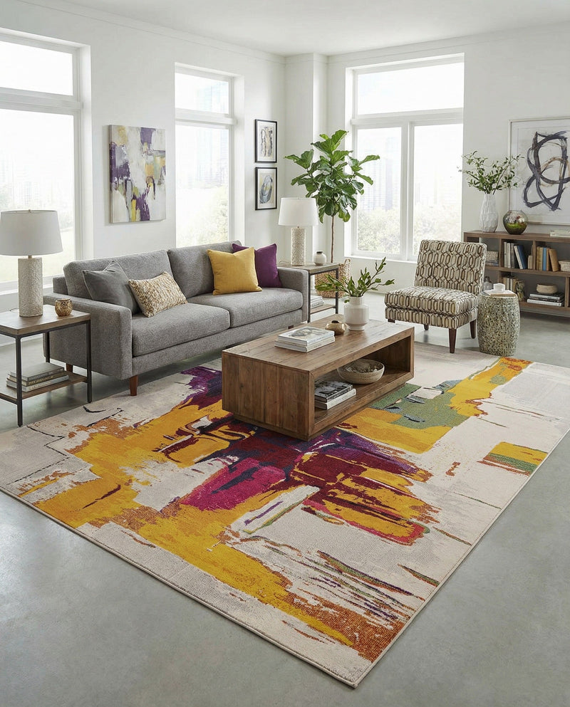 Marrakesh Elegance Collection Area Rug -  Riad Rectangle Beige  lifestyle 18