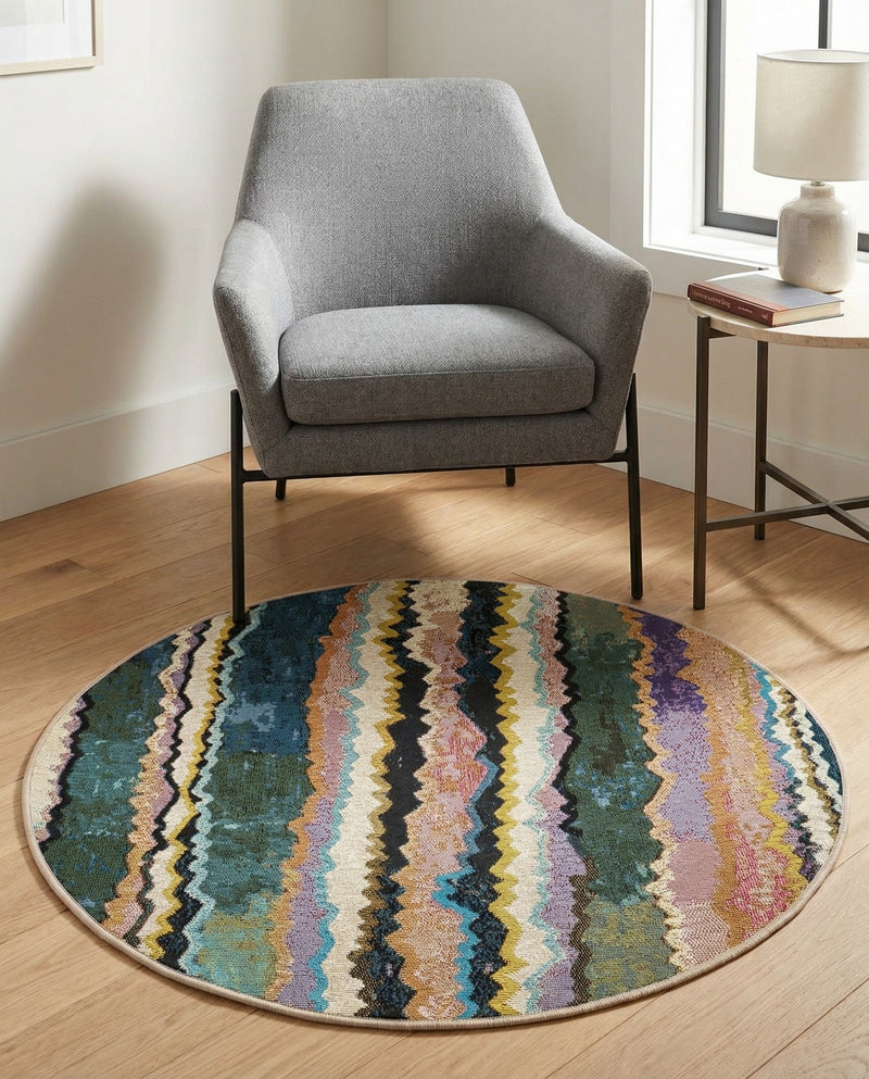 Urban Terrace Collection Area Rug -  Capri Round Multi  lifestyle 19