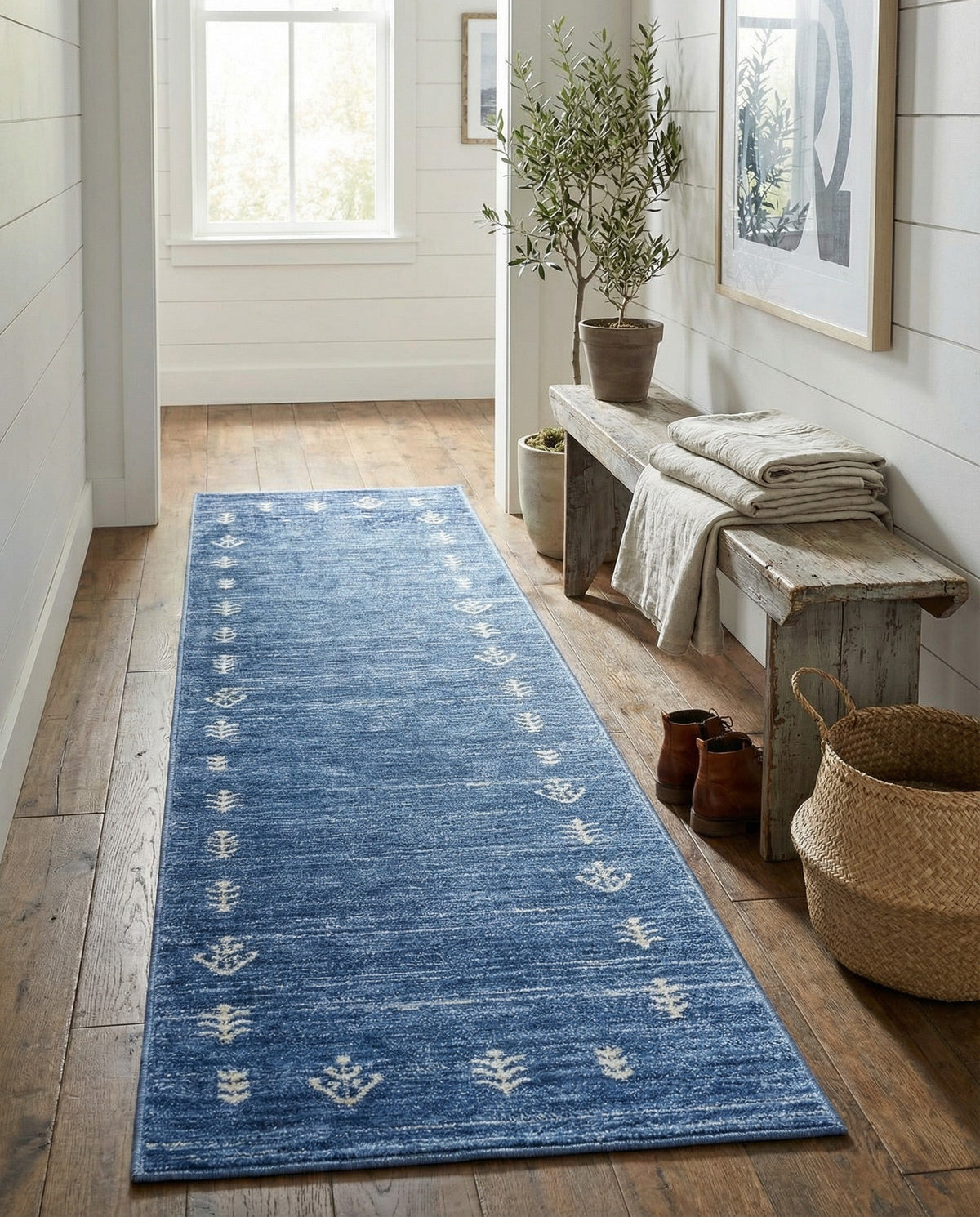 Zagros Shades Collection Area Rug -  Yasuj Runner Navy Blue  lifestyle 106
