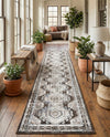 Savannah Elegance Collection Area Rug -  Tybee (Gray) Runner Gray  lifestyle 37
