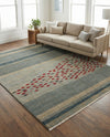 Zagros Oasis Collection Area Rug -  Kermanshah Square Blue  lifestyle 60