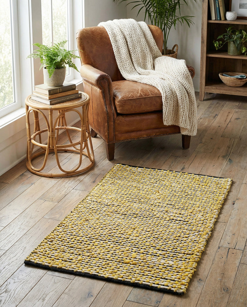 Coastal Haven Striped Jute Collection Area Rug - Marina Rectangle Yellow and Navy  lifestyle 31