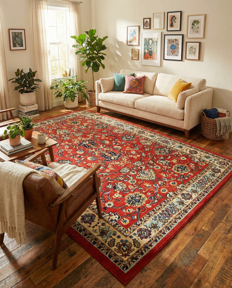 Isfahan Elegance Collection Area Rug - Naghsh-e Jahan (Terracotta) Rectangle Terracotta  lifestyle 21
