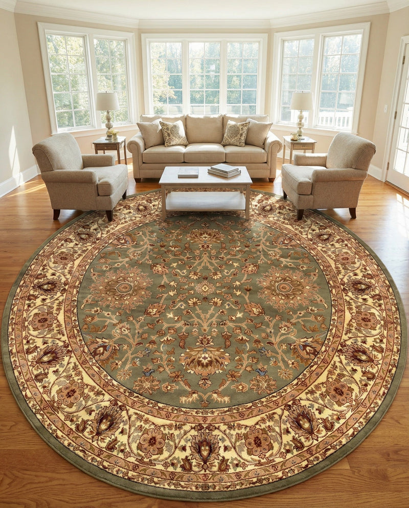 Jaipur Elegance Collection Area Rug -  City Round Light Green  lifestyle 60
