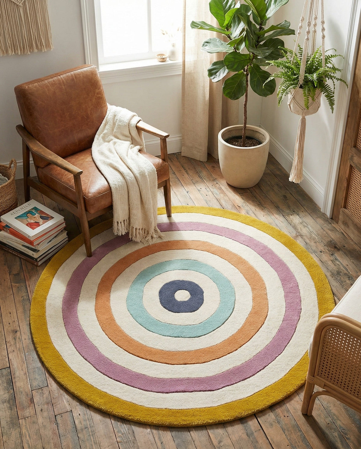 Shepherd's Glen Wool Collection Area Rug - Eldon Round Multi  lifestyle 20