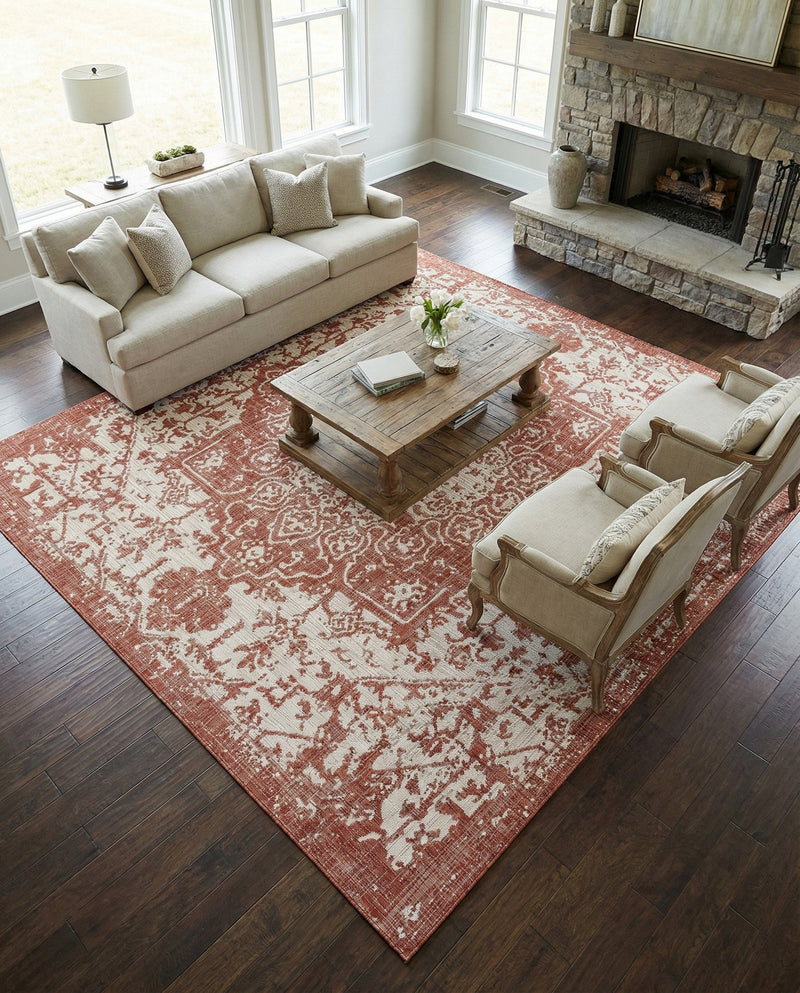 Urban Oasis Rugs Collection Area Rug -  Penthouse (Rust Red) Square Rust Red  lifestyle 67