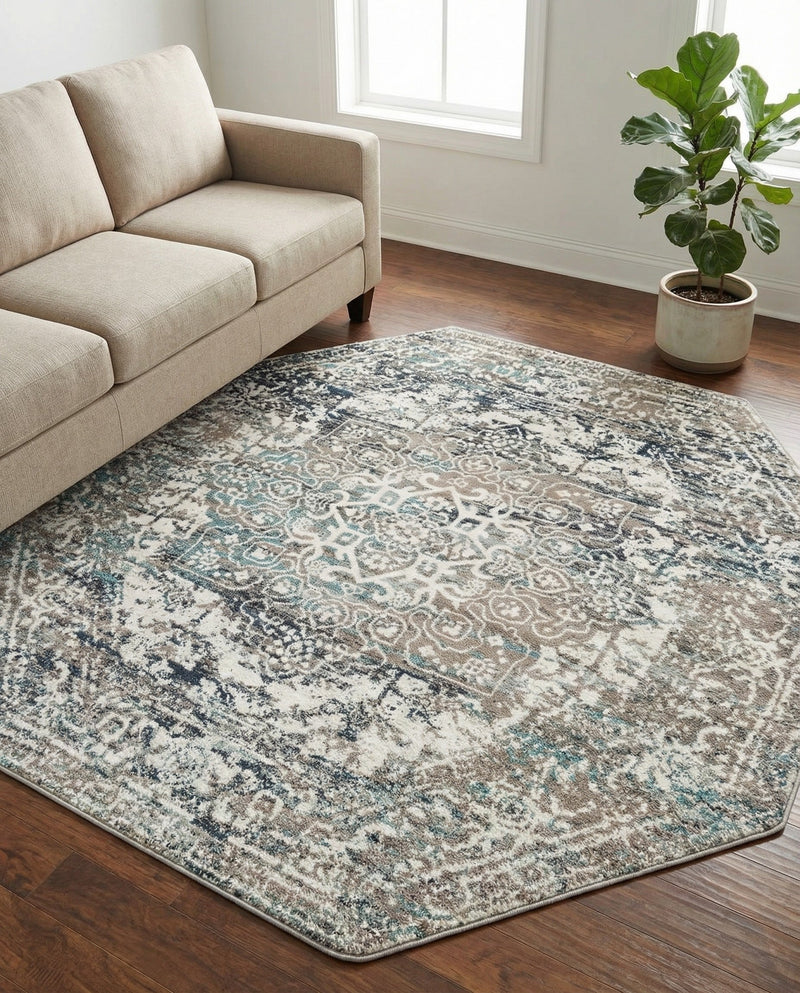 Georgetown Rugs Collection Area Rug - Dupont (Gray) Octagon Gray  lifestyle 48