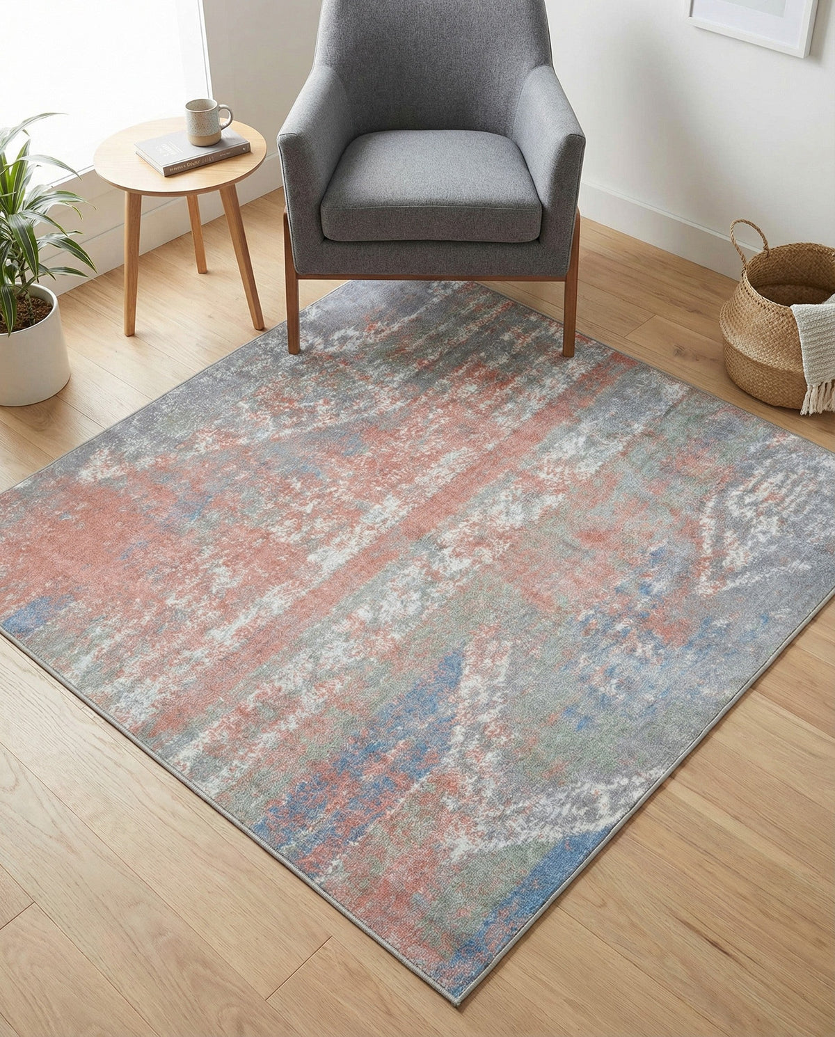 Aegean Elegance Washables Collection Area Rug -  Zakynthos Square Multi  lifestyle 140
