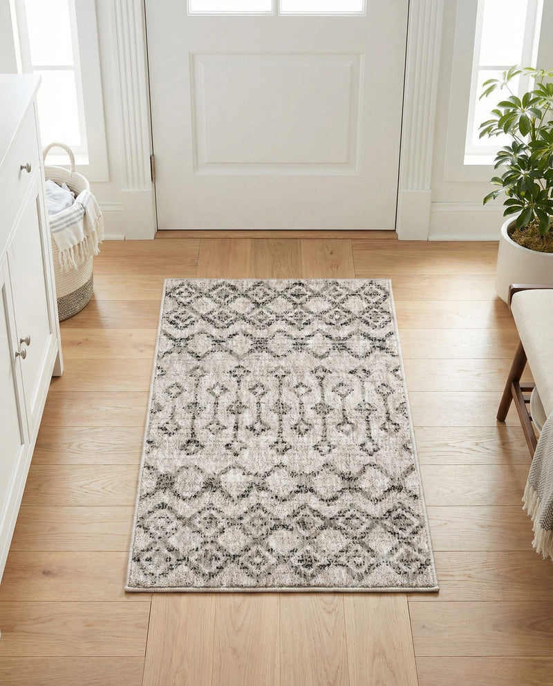 Geo Garden Lattice Collection Area Rug -  Andalusia Rectangle Ivory  lifestyle 51