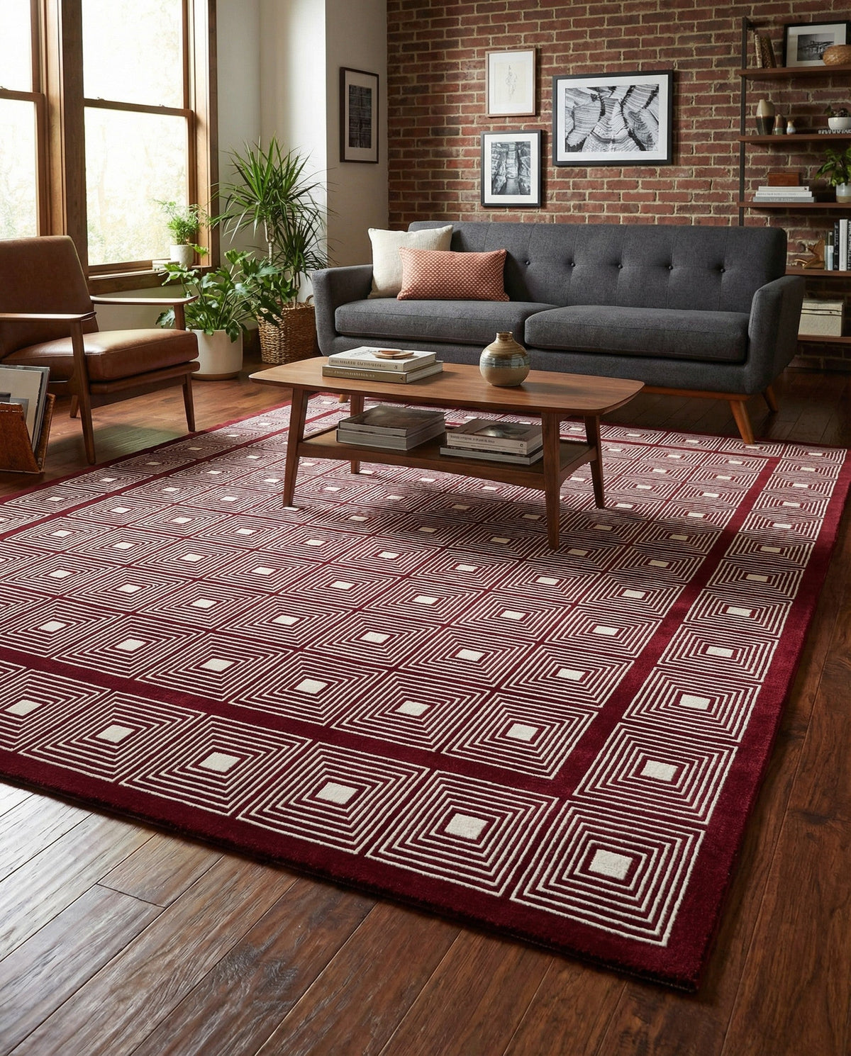 Aravalli Collection Area Rug -  Jaipur Rectangle Burgundy Red  lifestyle 34