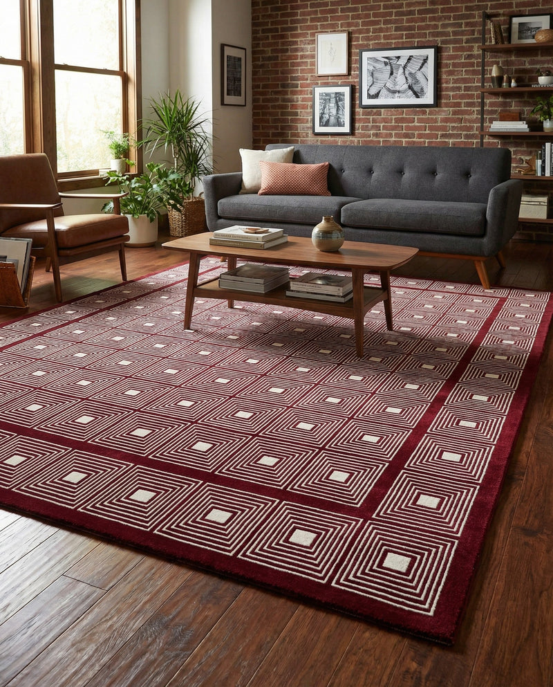 Aravalli Collection Area Rug -  Jaipur Rectangle Burgundy Red  lifestyle 34