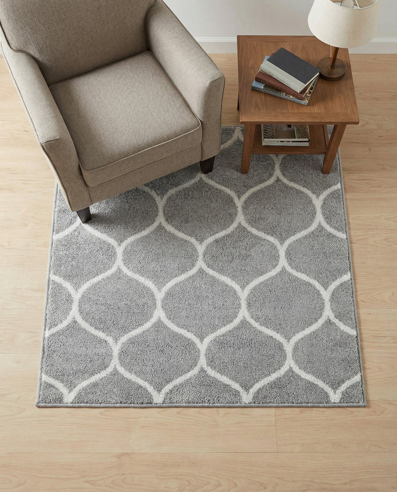 Trellis Mosaic Collection Area Rug -  Pergolatown (Light Gray) Square Light Gray  lifestyle 65