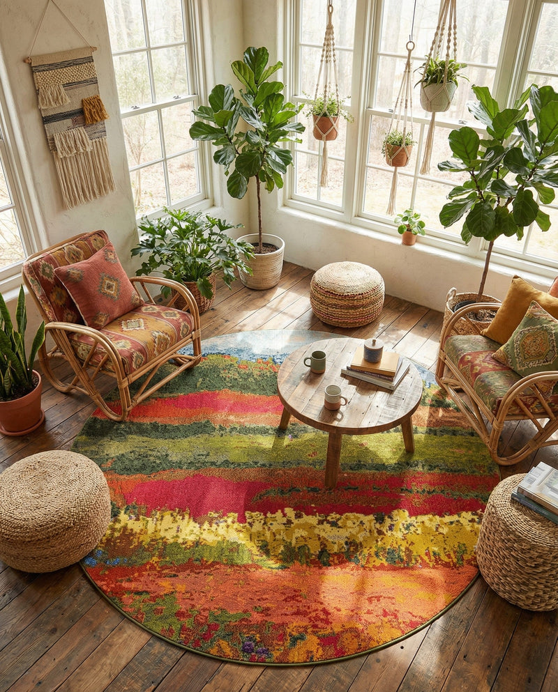 Marrakesh Elegance Collection Area Rug -  Taliouine Round Multi  lifestyle 59
