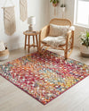 Mediterranean Lattice Collection Area Rug - Santorini (Multi) Square Multi  lifestyle 50