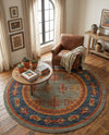 Zagros Oasis Collection Area Rug -  Dalahu Round Light Blue  lifestyle 41