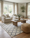 Lattice Gardens Collection Area Rug -  Bloomfield (Beige and Gray) Rectangle Beige and Gray  lifestyle 8