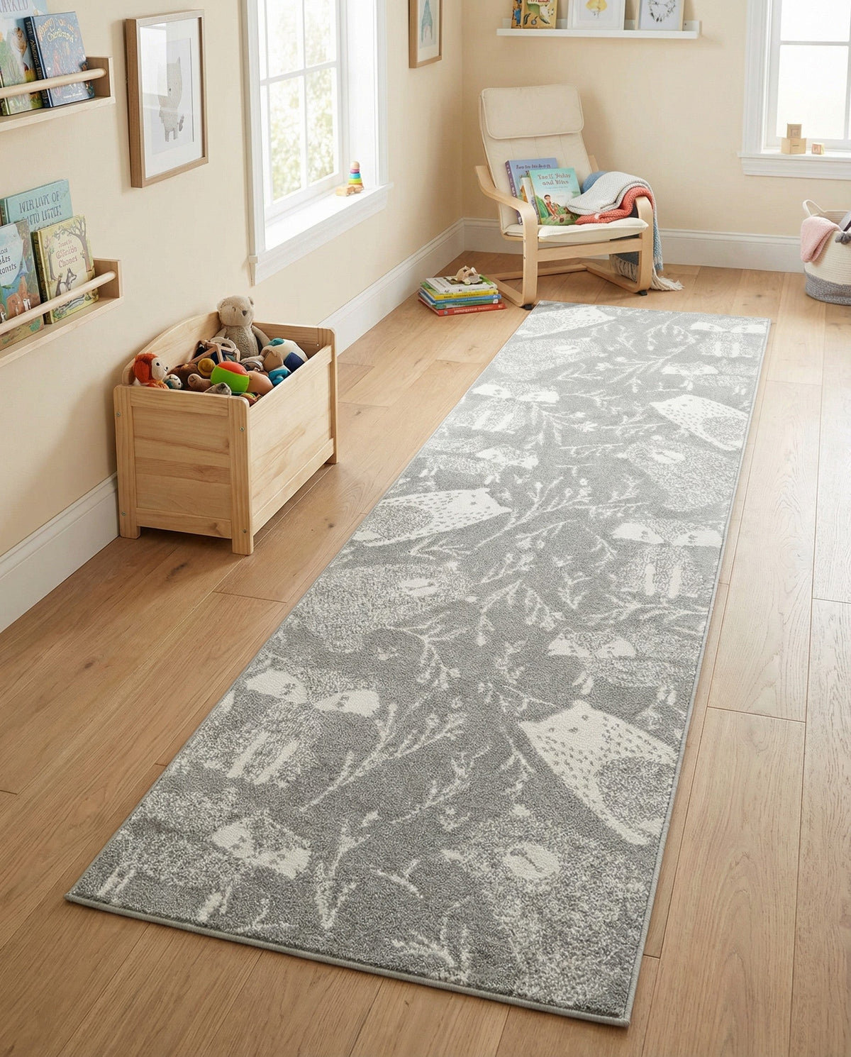 Wonder Tykes Collection Area Rug -  Quirky Runner Gray  lifestyle 94