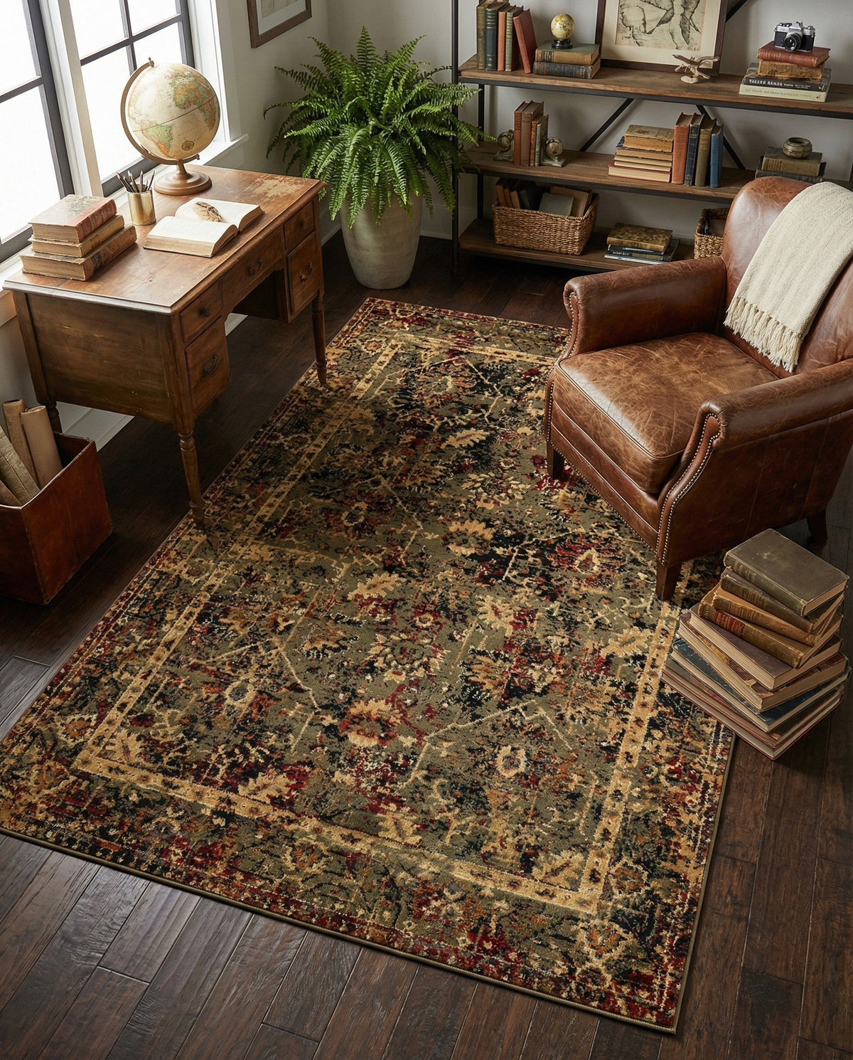 Neptune Elegance Collection Area Rug -  Galatea (Green) Rectangle Green  lifestyle 17