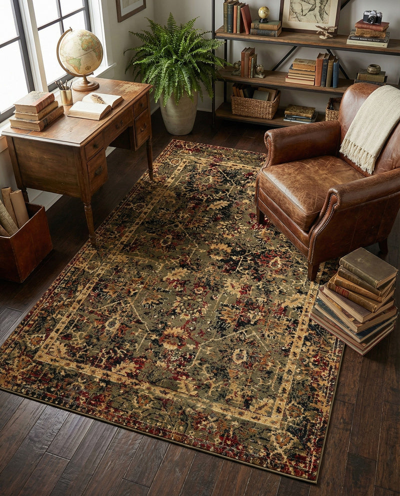 Neptune Elegance Collection Area Rug -  Galatea (Green) Rectangle Green  lifestyle 17