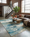 Chromatic Oasis Collection Area Rug -  Serene Rectangle Light Blue  lifestyle 26