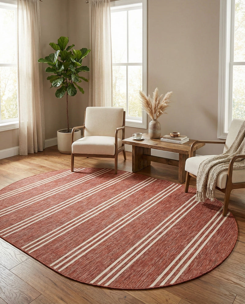 Urban Oasis Rugs Collection Area Rug -  District (Rust Red) Oval Rust Red  lifestyle 22
