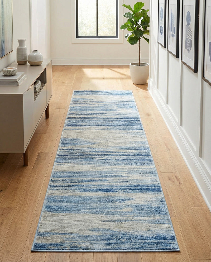 Zagros Shades Collection Area Rug -  Sepidan Runner Blue Ivory  lifestyle 32