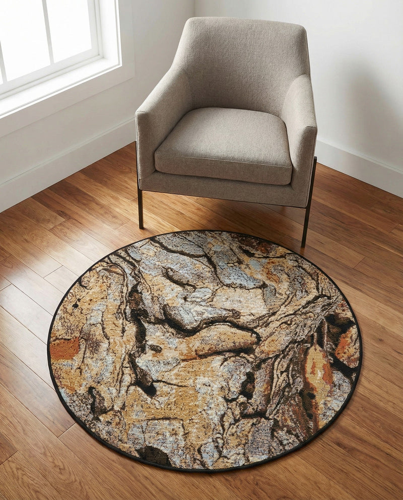 Urban Terrace Collection Area Rug -  Horizon Round Multi  lifestyle 79