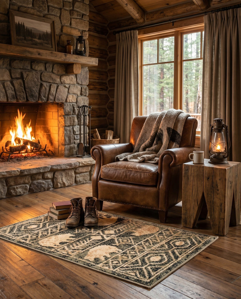 Frontier Trails Collection Area Rug -  Sedona Rectangle Green  lifestyle 35
