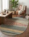Zagros Oasis Collection Area Rug -  Kermanshah Oval Blue  lifestyle 52