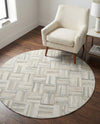 Savannah Hideaway Collection Area Rug - Savannah Round Light Brown Ivory  lifestyle 48