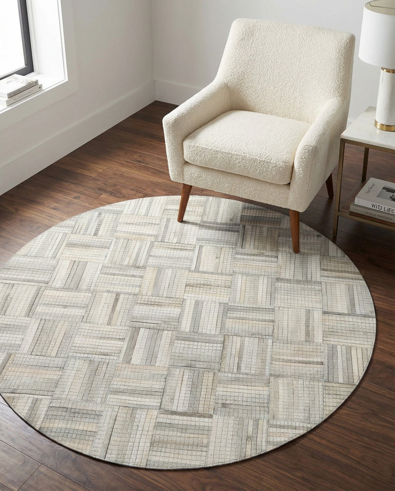 Savannah Hideaway Collection Area Rug - Savannah Round Light Brown Ivory  lifestyle 48