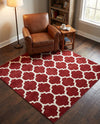 Lattice Gardens Collection Area Rug -  Bloomfield (Dark Terracotta) Square Dark Terracotta  lifestyle 58