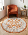 Savannah Elegance Collection Area Rug - Augusta (Rust Red) Round Rust Red  lifestyle 32