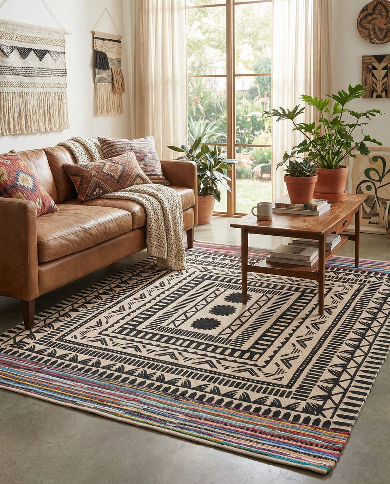 Thar Cotton Collection Area Rug -  Kovalam Rectangle Multi  lifestyle 5