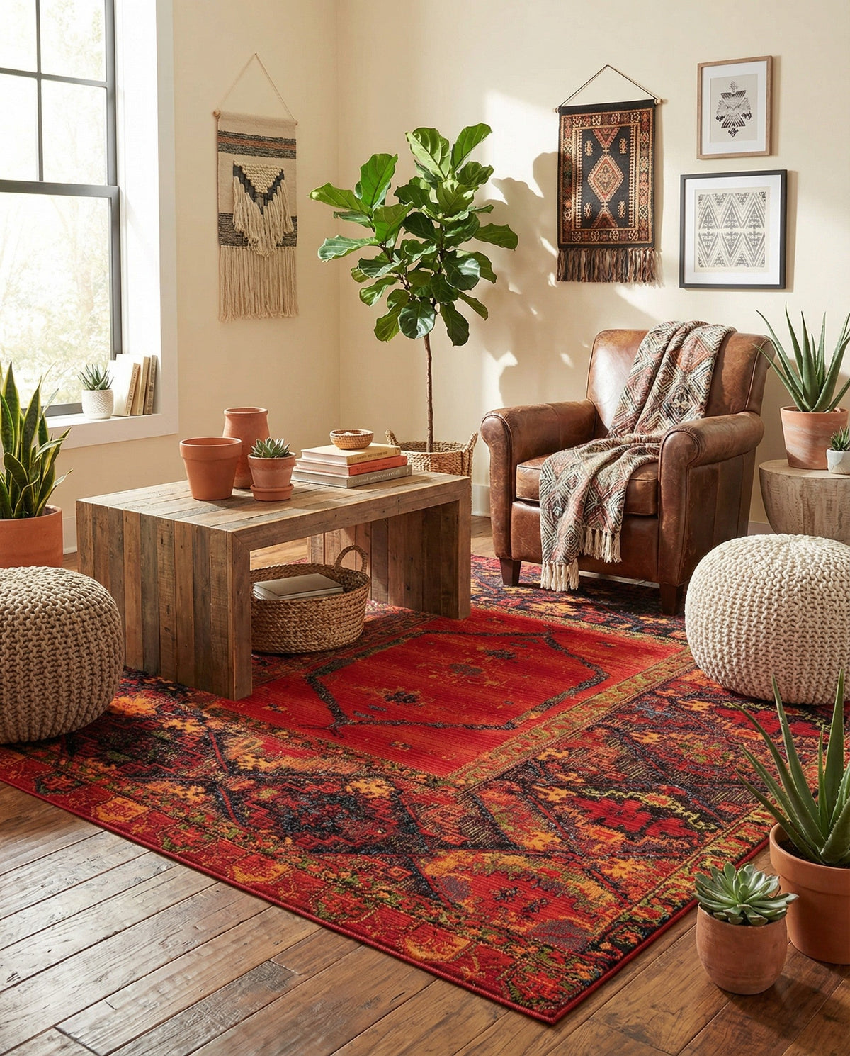 Safari Escape Rugs Collection Area Rug - Serengeti Square Multi  lifestyle 147