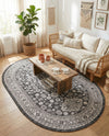 Tribal Terrace Treasures Collection Area Rug -  Incan Isle (Charcoal Gray) Oval Charcoal Gray  lifestyle 35