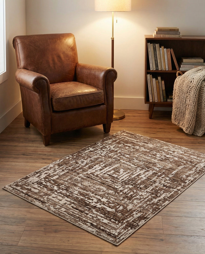 Sanctuary Retreat Collection Area Rug -  Asylum Rectangle Chocolate Brown  lifestyle 24