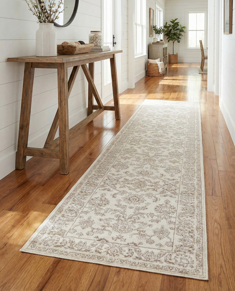 Savannah Elegance Collection Area Rug - Augusta (Ivory) Runner Ivory  lifestyle 48