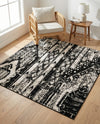 Cascade Range Collection Area Rug - Hood (Black and White) Square Black and White  lifestyle 69