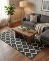 Lattice Gardens Collection Area Rug -  Bloomfield (Black) Rectangle Black  lifestyle 17