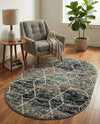 Trellis Mosaic Collection Area Rug - Arborville (Blue Multi) Oval Blue Multi  lifestyle 72